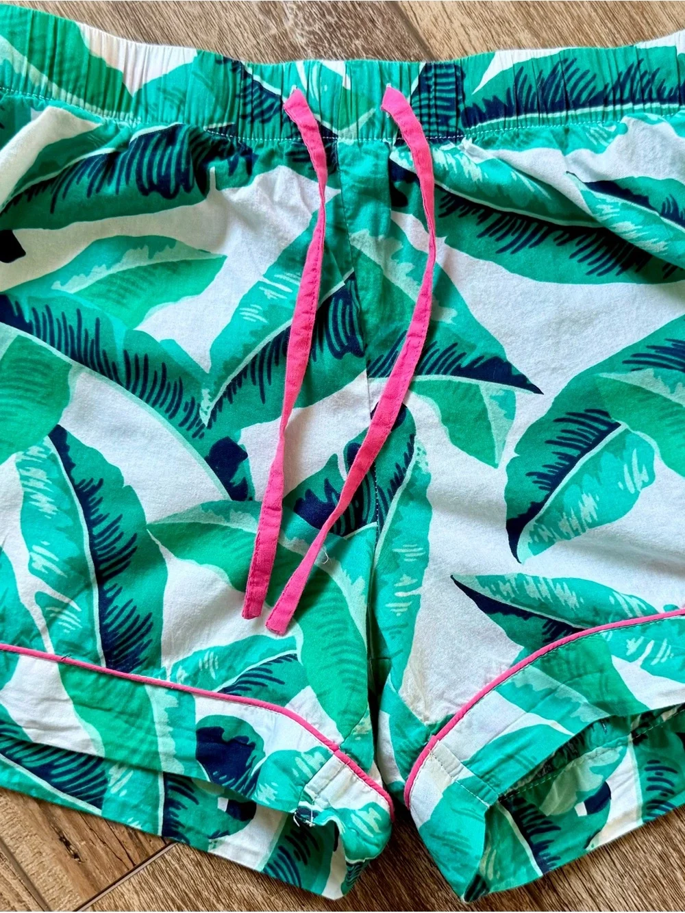 Liz Claiborne - 2-Piece Tropical Palm Print Cotton Pajama Set - S